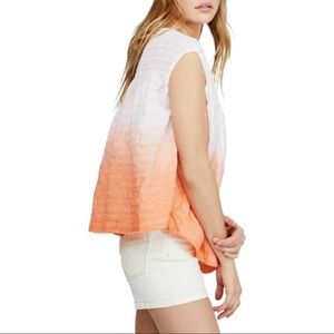 NWT Small Little Bit Of Something Button Down Tank Top Ombré Pink Combo Orange